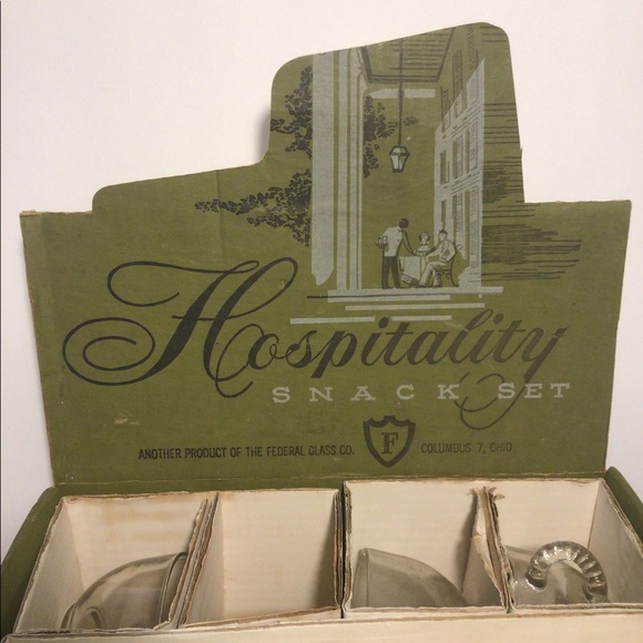Vintage 1940’s Federal Glass Hospitality Set w/original Box - Picture 4 of 5